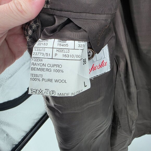 Canali Proposta Brown Tan Houndstooth Blazer - Size L - Made in Italy Sport Coat - Picture 7 of 8